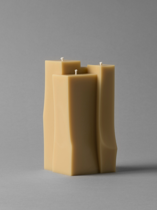 SOAPMAN Vertical Bar Sculpture Candle - Grafting - Khaki