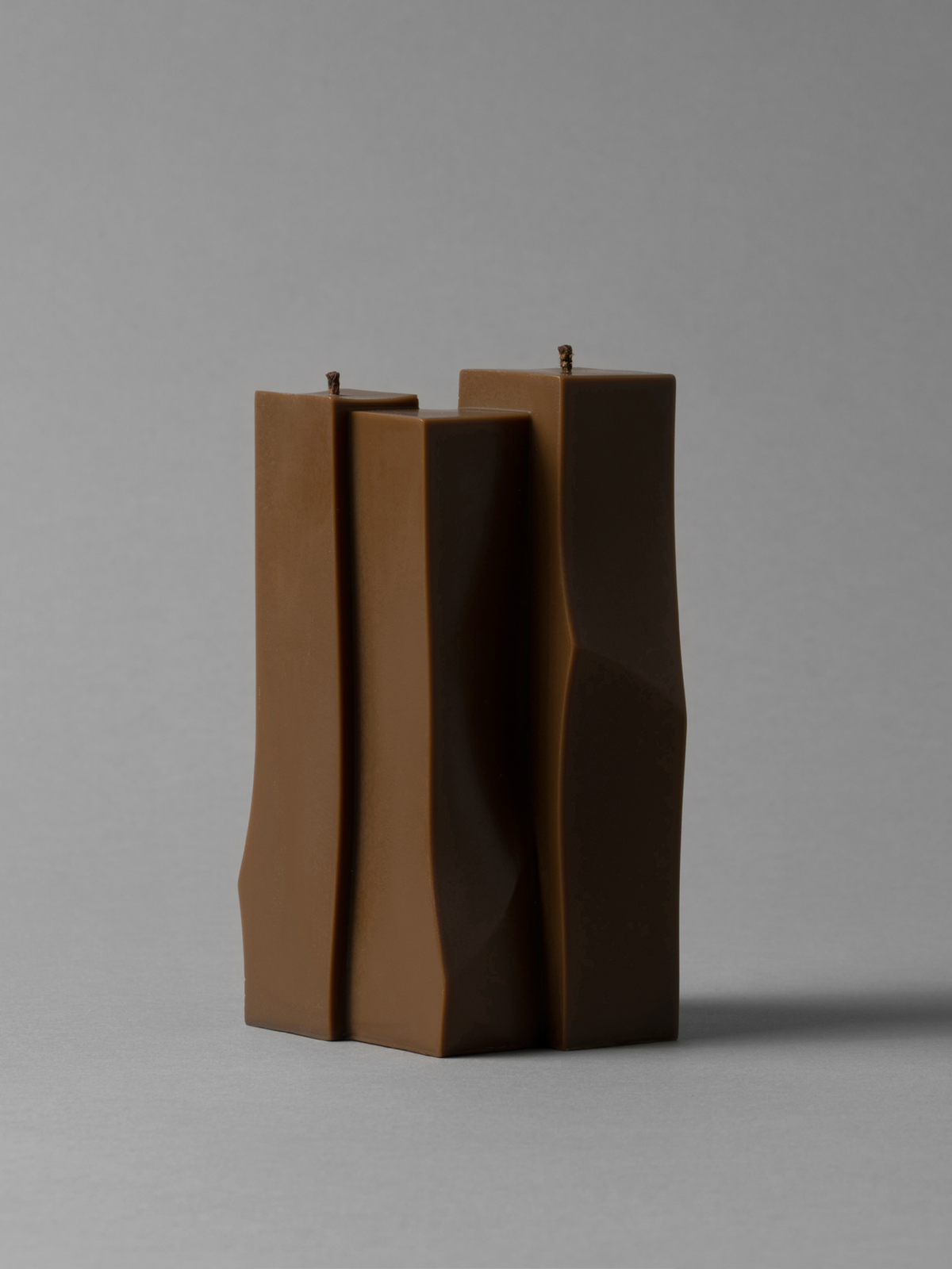 SOAPMAN Vertical Bar Sculpture Candle - Edible Books - Coffee Brown