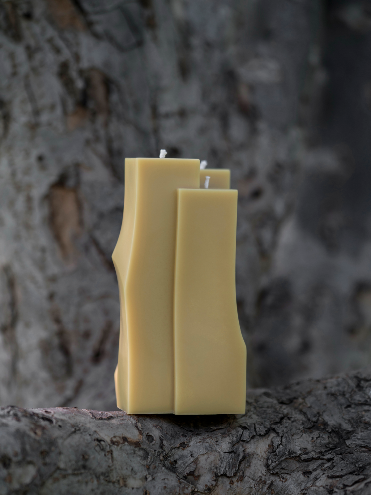 SOAPMAN Vertical Bar Sculpture Candle - Grafting - Khaki