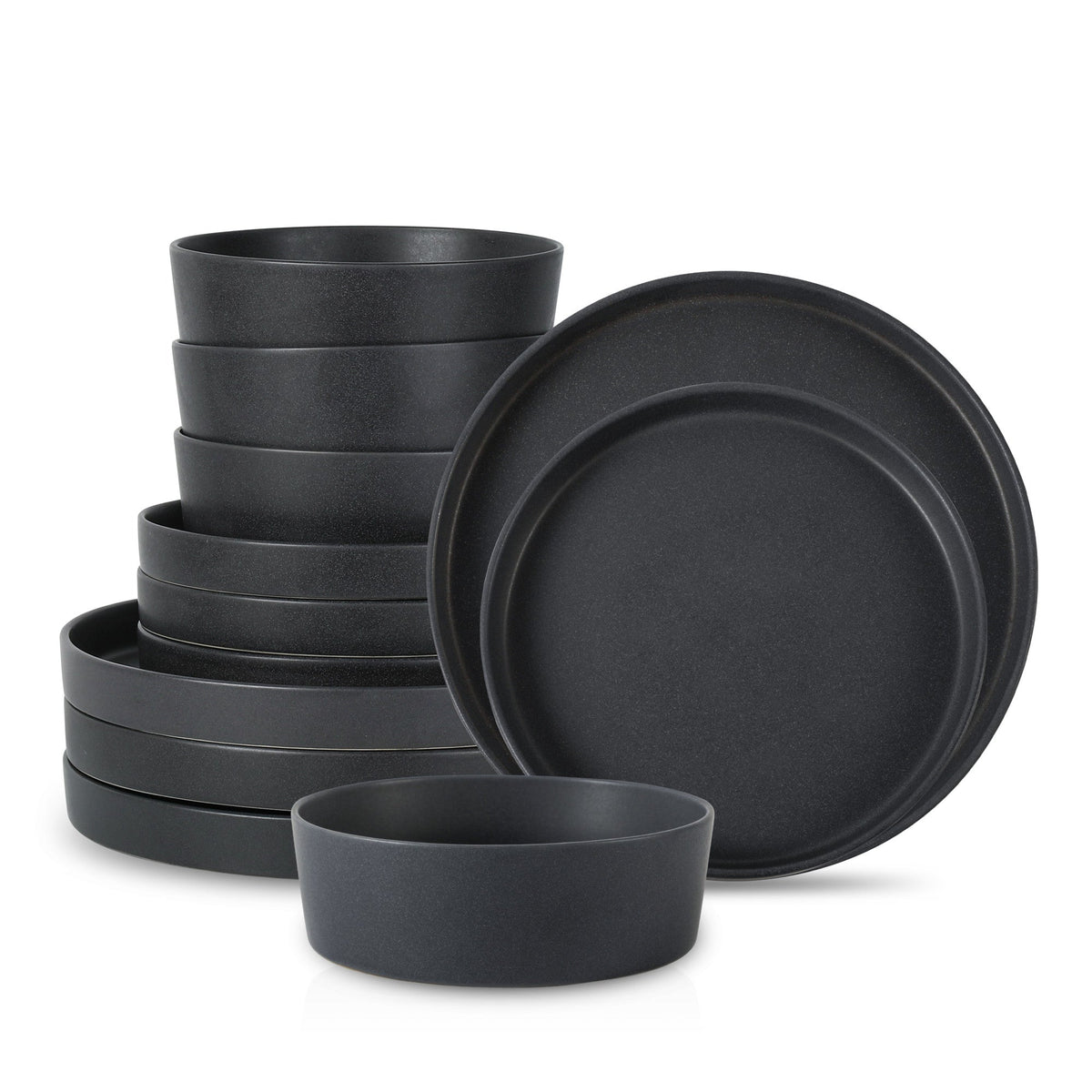 Modan Stoneware Dinnerware Set - Charcoal