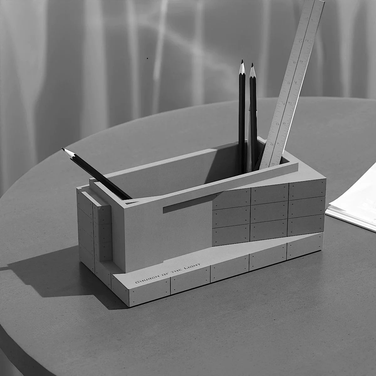 Church of Light Concrete Desk Organizer
