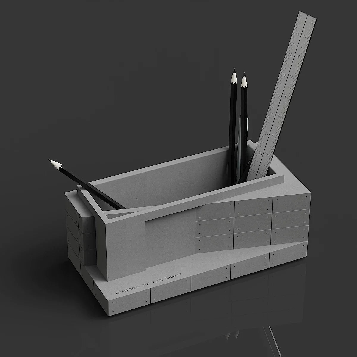 Church of Light Concrete Desk Organizer