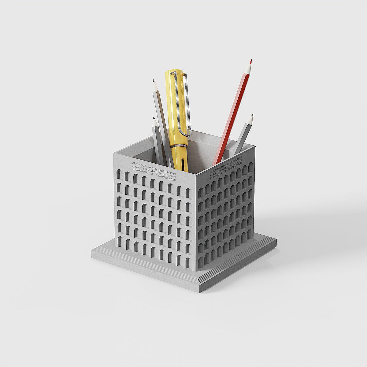 Square Colosseum Concrete Pen Holder