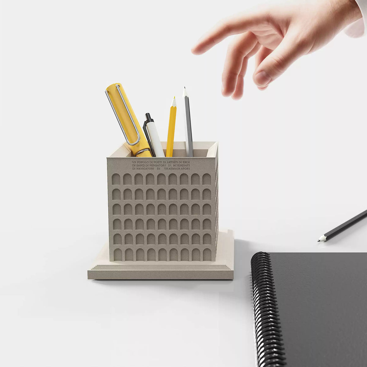 Square Colosseum Concrete Pen Holder