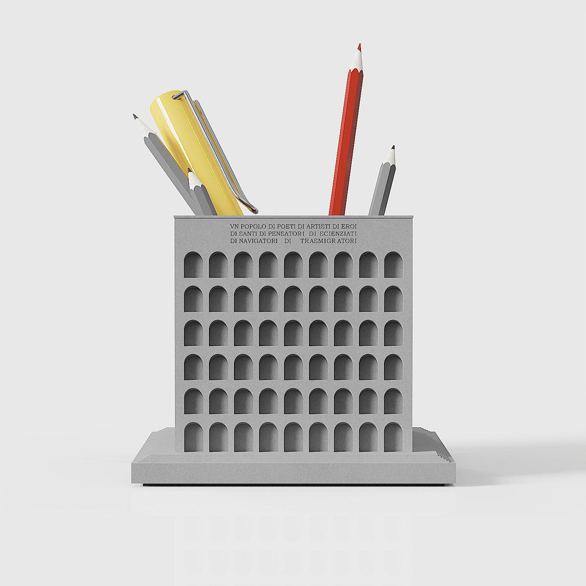 Square Colosseum Concrete Pen Holder