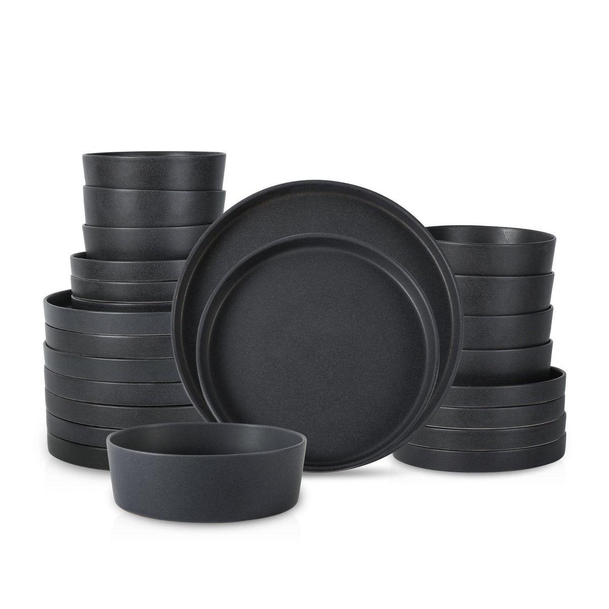 Modan Stoneware Dinnerware Set - Charcoal