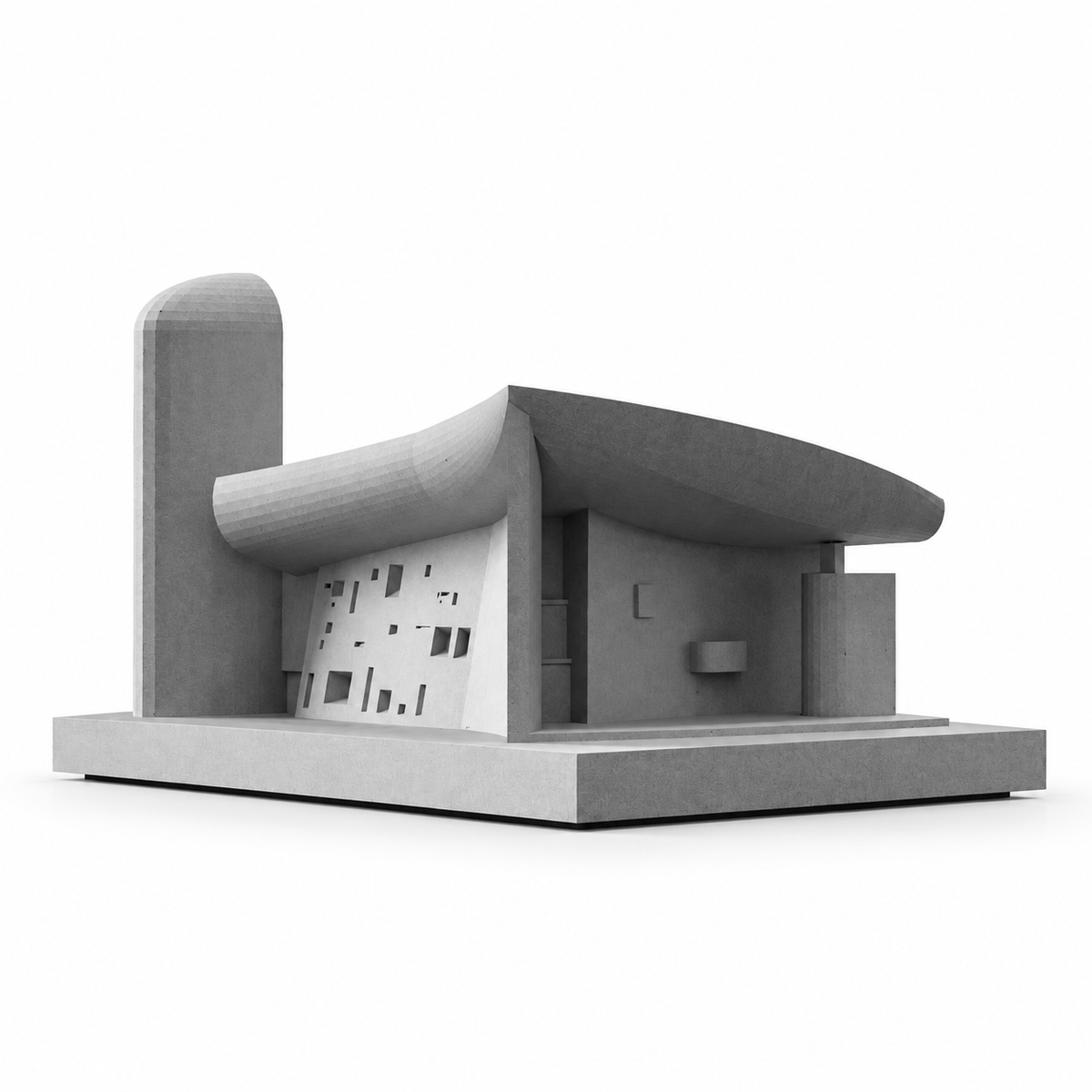Ronchamp Chapel Concrete Model